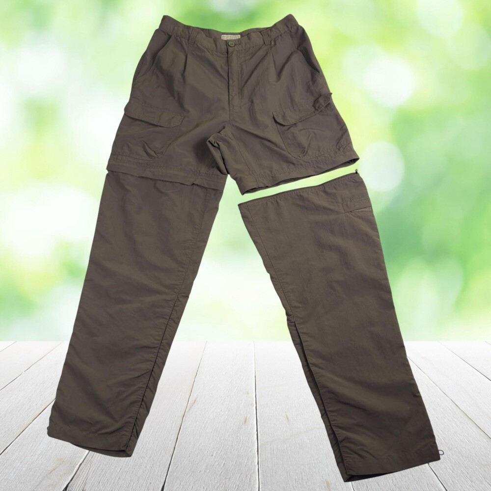 Vintage ROYAL ROBBINS Convertible Hiking Pants Zip Off Cargo Nylon Olive Size 10